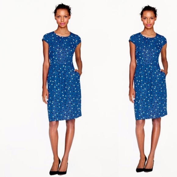 J. Crew Dresses & Skirts - J. Crew 100% Silk Cap Sleeves Abstract Print Dress